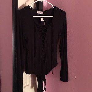 Black long sleeved body suit